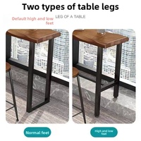 Table de bar rectangulaire en bois massif Cow and Cow avec plateau en pin, pieds hauts et bas, pour balcon et usage domestique