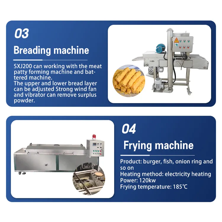 full automatic chicken nuggets making forming machine maker burger chicken nuggets production line