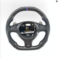 Volant en fibre de carbone personnalisé pour BMW E46 E39, style plat avec palettes de changement de vitesse
