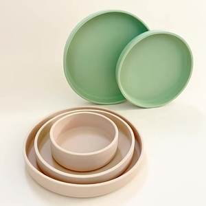 Assiette d'alimentation pour bébé en silicone, nouveau design, réutilisable, compatible micro-ondes, assiettes à pâtes et bols à raviolis pour adultes - Product Image 4