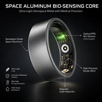 Bague Intelligente Ultra Légère en Aluminium Spatial 8mm, Suivi de Santé, Podomètre, Compteur de Calories et de Distance, Étanche IP68, Utilisation Quotidienne