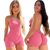 Combinaison de sport respirante et sexy de couleur unie pour yoga et fitness, short de yoga pour femme, combinaison une pièce pour femmes
