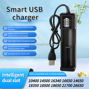 YH-04U sạc <span class=keywords><strong>lithium</strong></span> 4 khe, đầu vào 5V 1-3a, đầu ra DC4.2V 1000mA, Tương thích với 21700/26700/16650/18350/18500/18650/26650 - Product Image 2