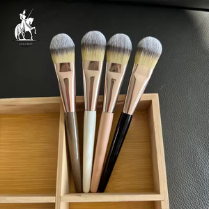 Brochas de Maquillaje Planas de Pelo de Cabra Natural de Alta Calidad, de Lujo, Densas, <span class=keywords><strong>para</strong></span> <span class=keywords><strong>Base</strong></span> de Maquillaje, Marca Privada Personalizada - Product Image 1