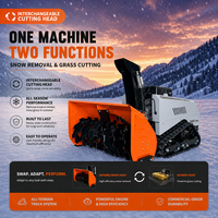 Déneigeuse télécommandée VOER sur chenilles, largeur 1000 mm, moteur essence 15 CV, pour le déneigement des propriétés municipales et des cours d'usine