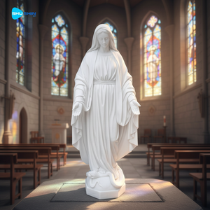 Escultura de Mármol Hecha a Mano, Estatua de <span class=keywords><strong>la</strong></span> Inmaculada Concepción de <span class=keywords><strong>la</strong></span> Virgen María, Figura Religiosa de Tamaño Real para Sala de Estar Interior - Product Image 6