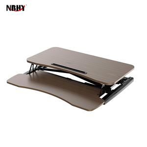 Hai lớp có thể gập lại Bàn chuyển đổi chiều cao có thể điều chỉnh ngồi để đứng bàn gỗ Bảng điều khiển bàn phím màn hình và máy tính xách tay máy trạm - Product Image 4