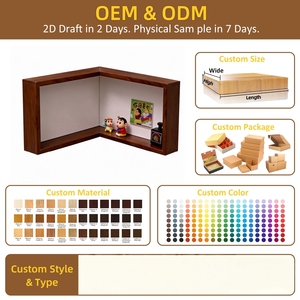 Wooden <strong>Corner</strong> Shelving <strong>Unit</strong> 90-Degree Wall-Mounted <strong>Storage</strong> Rack Living Room Creative Universal Design Wholesale - Product Image 6