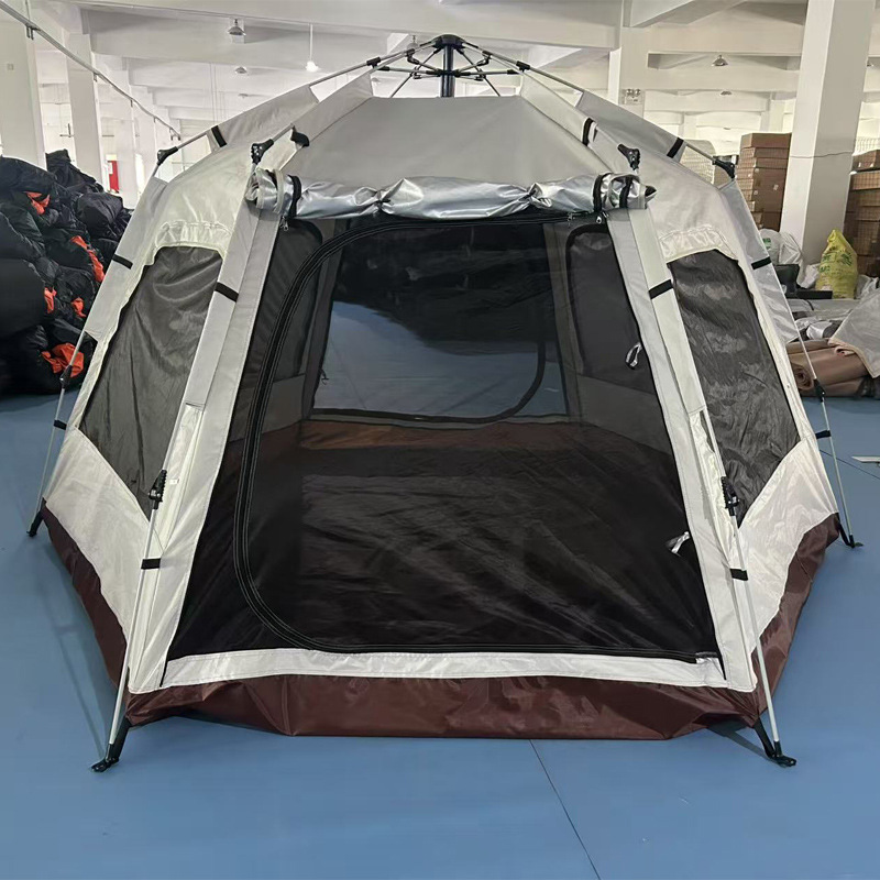 Hexagon two doors and four windows gray