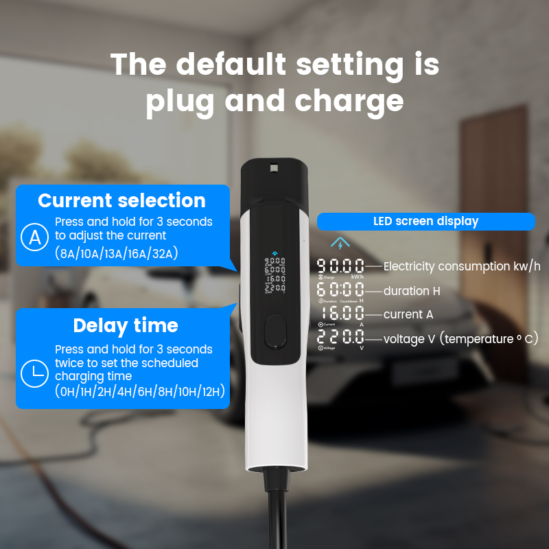 All-in-One AIO Portable EV Charger 32A 7kw Ac Type 2 Car Battery Electric Vehicle Charger Station Home Smart APP Byd Han Song · image 2