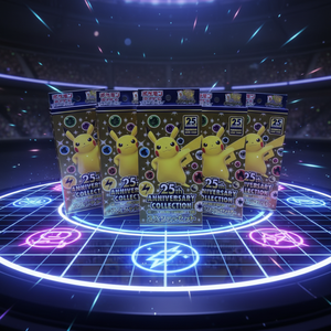 <span class=keywords><strong>Coffret</strong></span> de Cartes Pokémon Personnalisé 25e Anniversaire PTCG Épée et Bouclier – Pack Complémentaire Quotidien à Coins Carrés – Boîte Dorée Chinoise pour 6 - Product Image 5