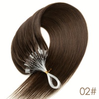 Extensions de cheveux humains européens vierges Remy, trame micro-fine, lisses, clairs/foncés, cuticules intactes, sans perte de cheveux