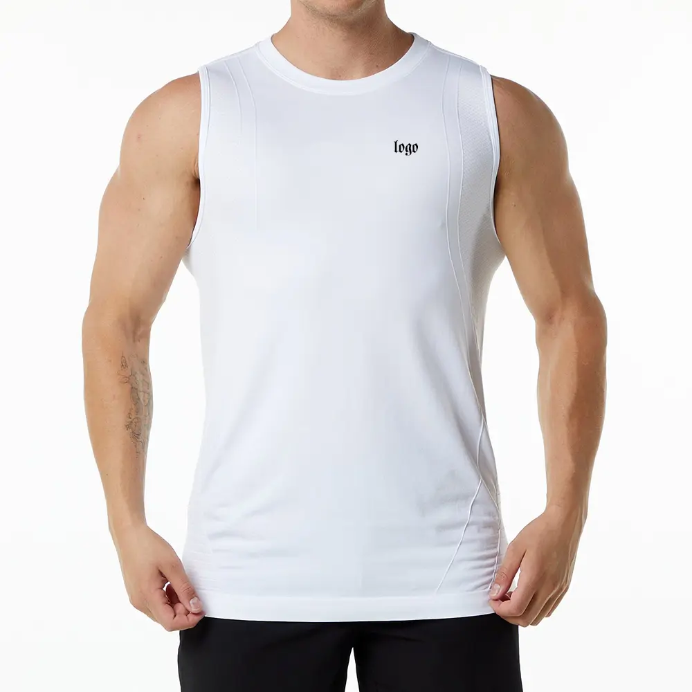 100% Algodão Rib-Knit Plain Sports Tank Top Absorb Sweat Respirável Men 'S Undershirt Coletes Atacado Algodão Tank Top Men