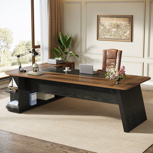Escritorios de Oficina <span class=keywords><strong>Tribesigns</strong></span> de Madera Sólida de 79 Pulgadas, <span class=keywords><strong>Escritorio</strong></span> de Oficina Grande con Estantes de Almacenamiento - Product Image 4