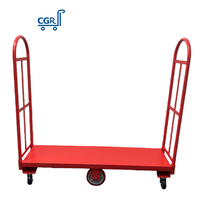 Chariot de manutention OEM robuste à 6 roues en acier pour allées étroites, type U-boat, pour le stockage et le transport