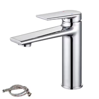 Robinet de lavabo moderne en laiton chromé à montage sur pont, à capteur sans contact, avec cartouche céramique, pour salle de bain