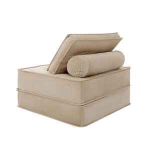 โซฟาแบบถอดประกอบได้ รุ่น Hermetic Vacuum Pack Boneless Sofa Cube ขนาดเดี่ยว แบบแยกส่วน ผ้ากำมะหยี่ลายริบแนวตั้ง - Product Image 4