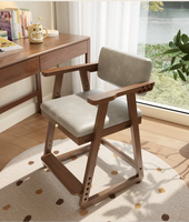 Chaise d'apprentissage portable en bois massif pour enfants avec siège réglable, design moderne et épuré pour mobilier de salon ETY002