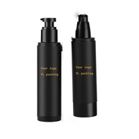 En stock, flacon de lotion noir mat 30ml 50ml 80ml 100ml 120ml 150ml, flacon pompe sans air pour soin du visage, essence