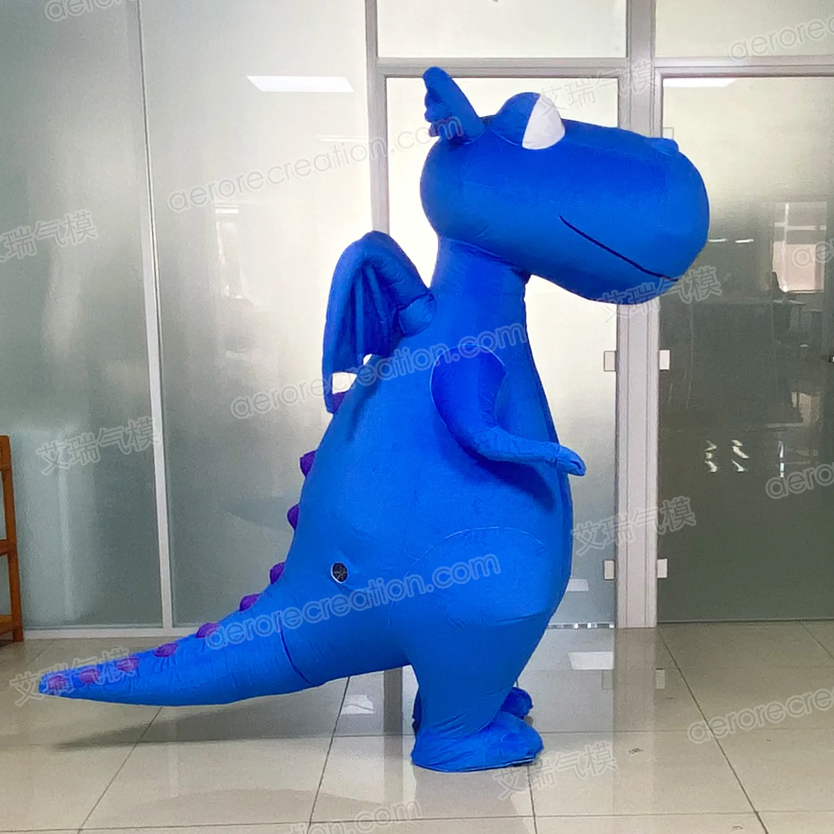 एयरो 2.1 मीटर कस्टम inflatable चलने वाली पोशाक inflatable शुभम ड्रैगन