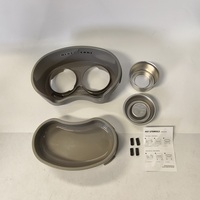 Station d'alimentation pour animaux de compagnie durable et anti-déversement avec 2 bols