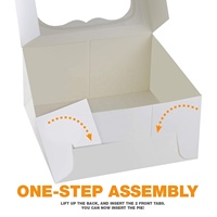 Boîtes à gâteaux blanches en plastique, 10x10x5 pouces, pâtisserie avec fenêtre, planches à gâteaux rondes de style auto-pop
