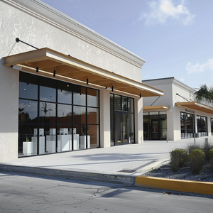 Puertas Dobles de Vidrio Comerciales Personalizadas Zonle, Marco de Aluminio, Estilo Moderno, Resistentes a Huracanes, para Tiendas, Hoteles y Exteriores - Product Image 4