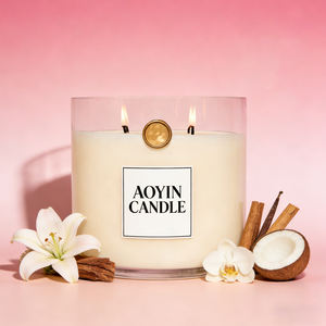 <span class=keywords><strong>Bougie</strong></span> parfumée Aoyin dans un grand bocal en verre, <span class=keywords><strong>bougie</strong></span> décorative <span class=keywords><strong>de</strong></span> luxe en cire <span class=keywords><strong>de</strong></span> soja à trois mèches, bougies parfumées dans un bocal - Product Image 2