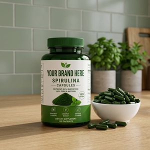 Pirulina Superaliment Naturel Antioxydant Complément Alimentaire Soutien au Bien-être Adulte Capsules de Spiruline Pure Riches en Nutriments Végétaliennes - Product Image 1