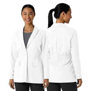 Professionnel médical blanc infirmière uniforme accessoire femmes mi-longueur longue blouse de laboratoire respirant doux mode personnalisé pour l'hôpital - Product Image 1
