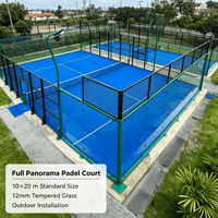 Pista de Pádel Panorámica Completa Modelo Shuangzhu 003 de 10x20m, Vidrio Templado, Impermeable, Interior/Exterior