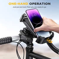 Support de téléphone pour moto, support anti-secousse pour guidon, pince en silicone pour scooter, iPhone, Samsung, Google