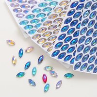 Strass en cristal K9 AB de haute qualité en forme de navette, à dos plat, pour la couture et la confection de vêtements faits main