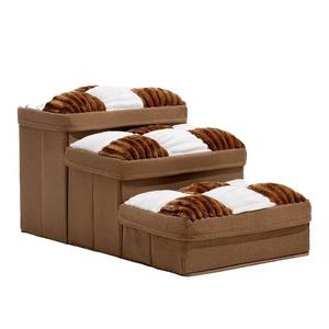 Luxuriöses hand gefertigtes 3-stufiges faltbares Hunde bett mit Aufbewahrung Praktische sichere Haustier treppe für Katzen Nap Steps Dog Chess board - Product Image 2