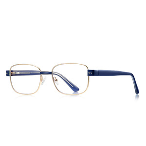 Lunettes <span class=keywords><strong>de</strong></span> <span class=keywords><strong>vue</strong></span> rectangulaires en métal au design simple pour femmes et hommes, monture en alliage avec rivets, verres anti-lumière bleue, monture fine 3178 - Product Image 3