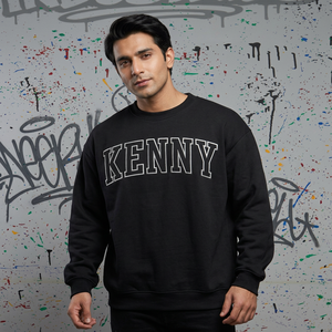 KENNY Mock Neck <b>Sweatshirt</b> 100% Cotton Applique Embroidery wide neck <b>Sweatshirt</b> Finer Threads - Product Image 1