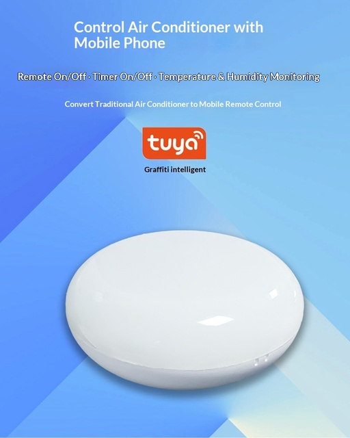 Smart APP Mobile Phone Voice Control Universal Remote for Air Conditioning TV ABS -10°C-55°C Alexa/Android/Google Switch