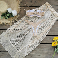 Nouveau Maillot de Bain Trois Pièces Sexy à Bretelles et Pompons 2026 pour Femme