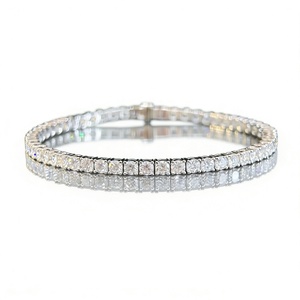 Pulsera de tenis unisex de diamantes cultivados en laboratorio, corte brillante, platino blanco exquisito, 2.3mm, cuatro puntas, la más vendida - Product Image 1