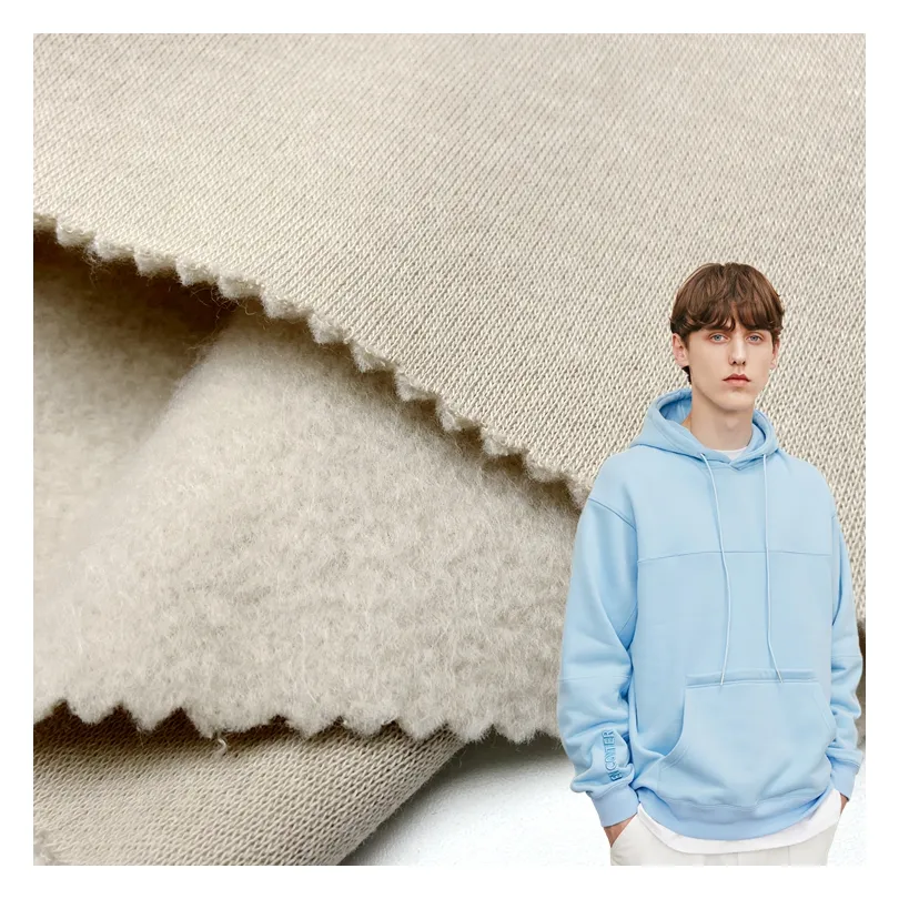 Hot sale 70% polyester 30% cotton knit custom soft brushed TC french terry fleece fabric for hoodies pants