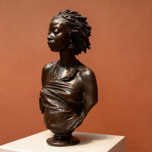 Scultura in Metallo Bronzo di Donna Africana, Statua Busto Tradizionale, Decorazione per la Casa, Regalo Personalizzato per Esterni - Product Image 5