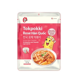 O'Food Korean Rose Tokpokki 125g - Gâteau de riz crémeux et épicé instantané - Tendance culinaire coréenne - Prêt à consommer - Product Image 1