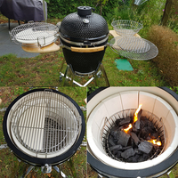 Baja telur BBQ 21 inci besar hitam keramik Kamado 26 inci telur Asador De karbon BBQ Grill baja luar ruangan logam arang barbekyu Rumah