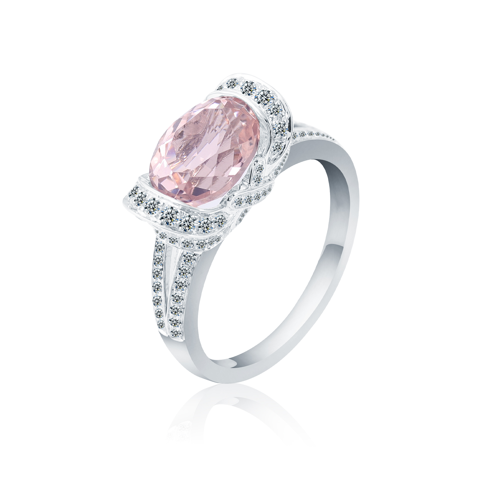 Bague en or massif 14 carats avec pierres précieuses.