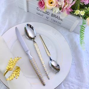 Set di Posate di Lusso Placcate in Oro MYD in Acciaio Inox, Servizio di Stoviglie in Metallo con Finitura a Specchio per Matrimoni e Feste - Product Image 6