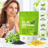 Gélules d'huile d'origan 6000mg équivalent à base de plantes avec huile de nigelle 200mg, 300 unités pour une nutrition quotidienne à base de plantes