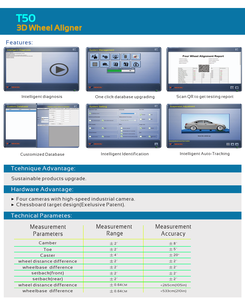 Alineadora de Ruedas 3D de Alta Precisión T50 T51 T228 con Seguimiento Automático y Informe QR, 250W 60kg para Uso en Garajes, Gran Oferta - Product Image 3