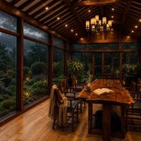 Véranda en chêne rouge HUACAI pour jardin, avec menuiserie à mortaise et tenon, verre trempé, solarium, cour de villa, sur mesure