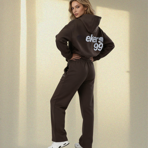 Conjunto de Dos Piezas para Mujer, Sudadera con Capucha Extra Grande y Pantalones Deportivos, Ropa Deportiva con Logotipo Personalizado, Ropa Informal - Product Image 1