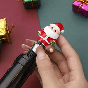 Bouchon de bouteille de vin Père Noël en résine, décoration de Noël, cadeau pour fête - Product Image 4